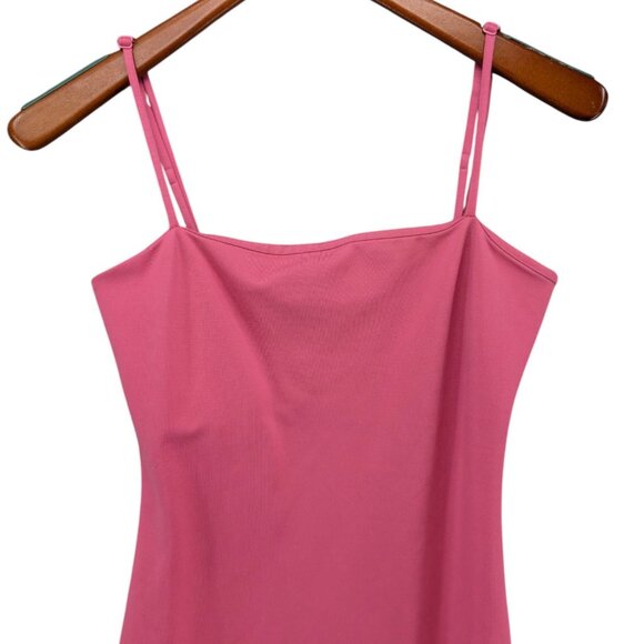 Lovers Friends Skylar Midi Dress Bubble Gum Pink Spaghetti Strap Slit Size S - Picture 10 of 14